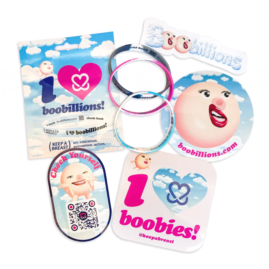 Blind bag pouch, bracelets and the four included stickers