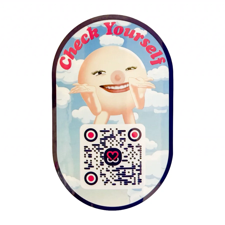 Check Yourself! QR code sticker